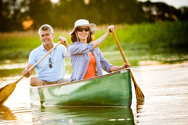 couple on a canoe