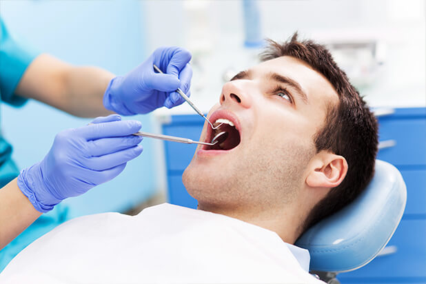 man recieving dental work