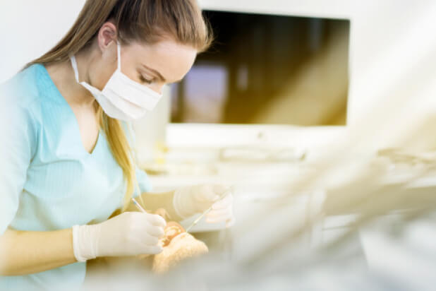 dentist working on patient